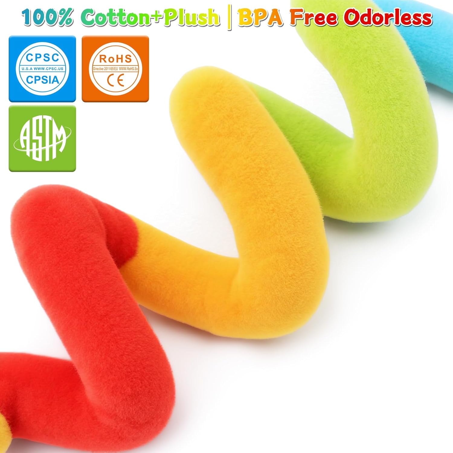 Fidtoy Baby Spiral Stroller Toy – Sensory Plush Hanging Activity for 0-12 Months