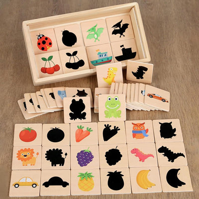 Lyla Juego de Puzle de Sombras de Madera, Juego de Mesa para Niños y Niñas de 3, 4, 5 Años, Niños Pequeños