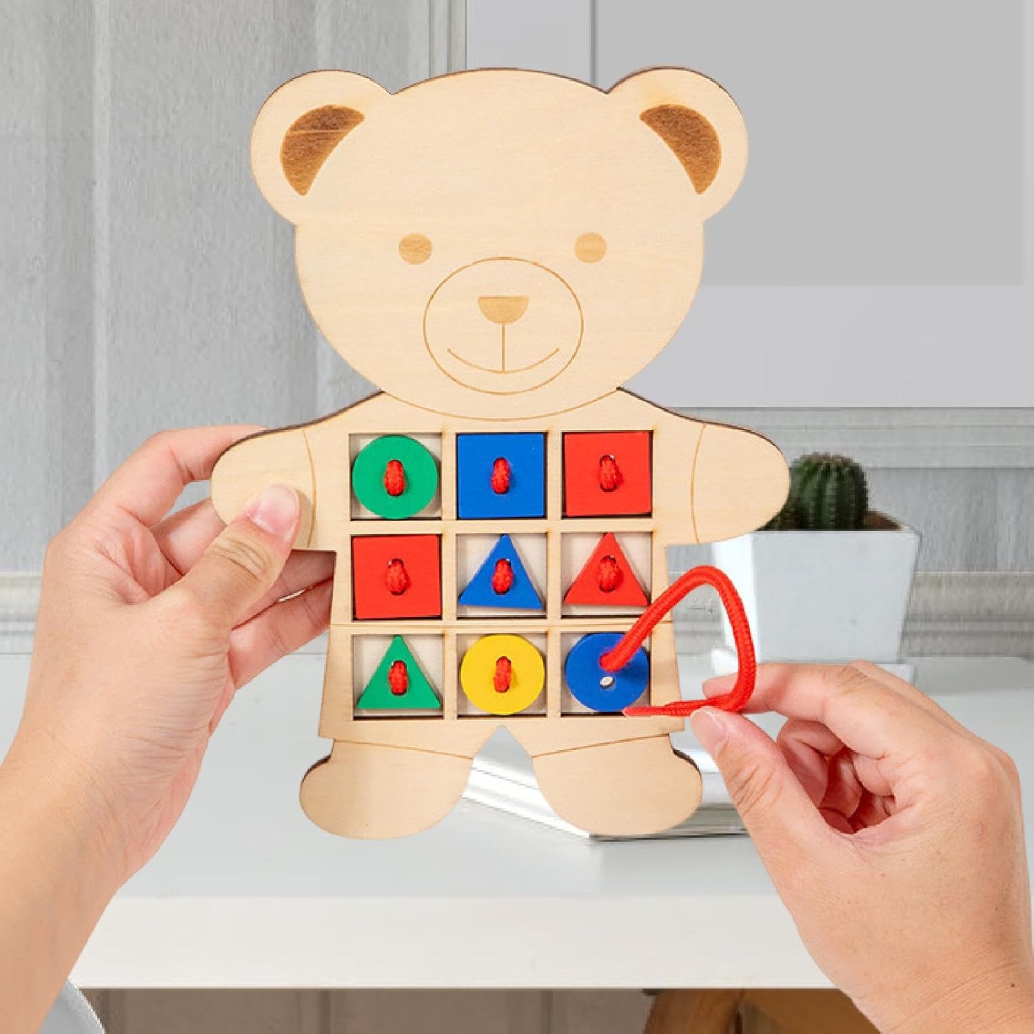 Esquirla Jogo de Encaixe de Cartões para Desenvolvimento Infantil - Jogo de Combinação de Fios - Brinquedo Educativo para Habilidades Motoras - Brinquedo de