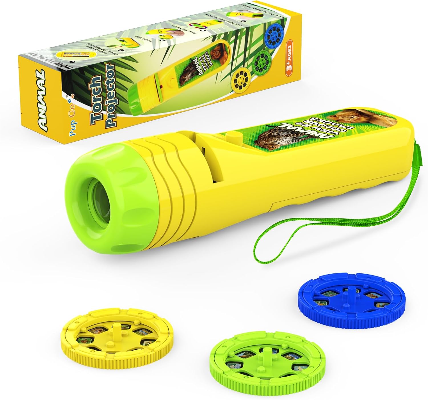 Fidtoy Proyector de Juguete con Linterna para Niños Luz de Aprendizaje Animal y Espacial
