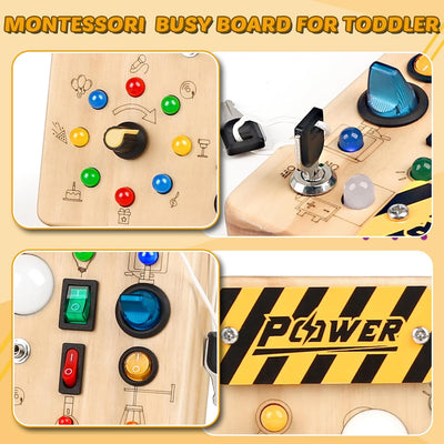 LED Montessori Busy Board - Sensory Learning Toy for Toddlers