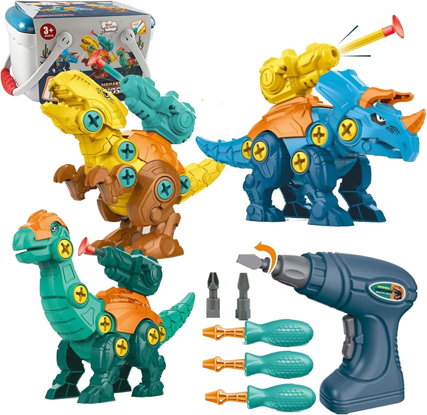 Fidtoy Take Apart Dinosaur Kit for Kids 3-8 | STEM Educational Buildable Dinosaur Toys