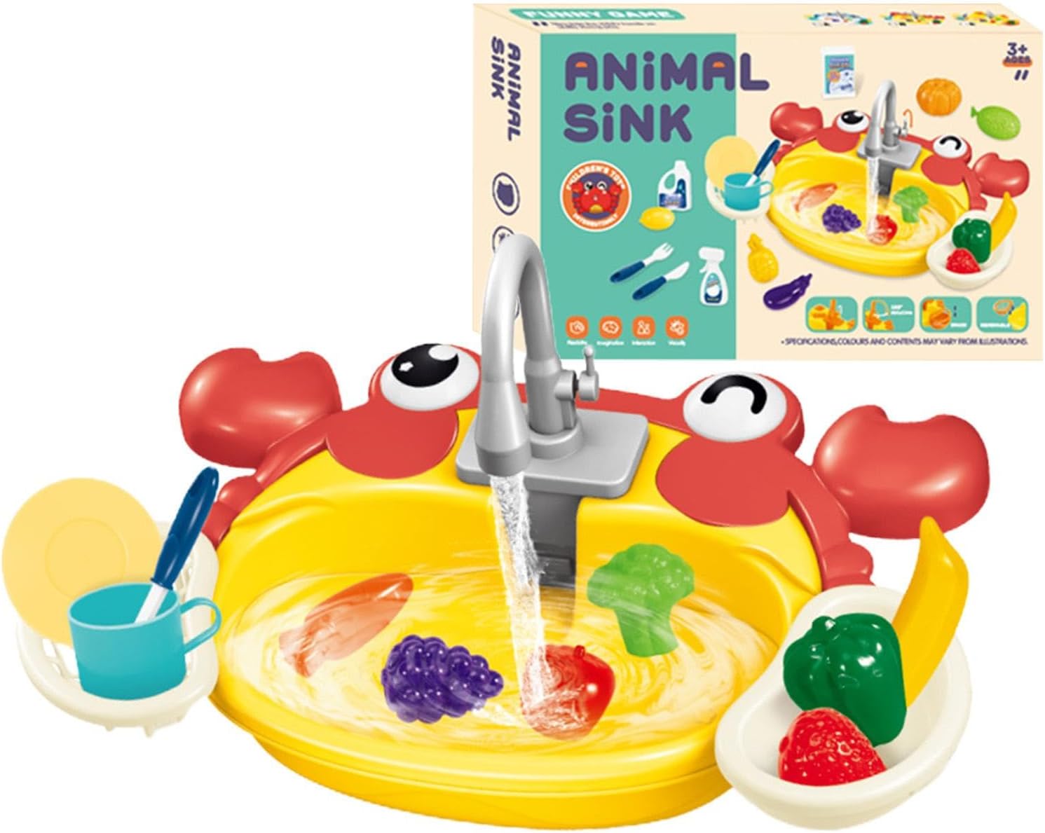 Bonito Set de Juego de Fregadero de Cocina con Animales - 830