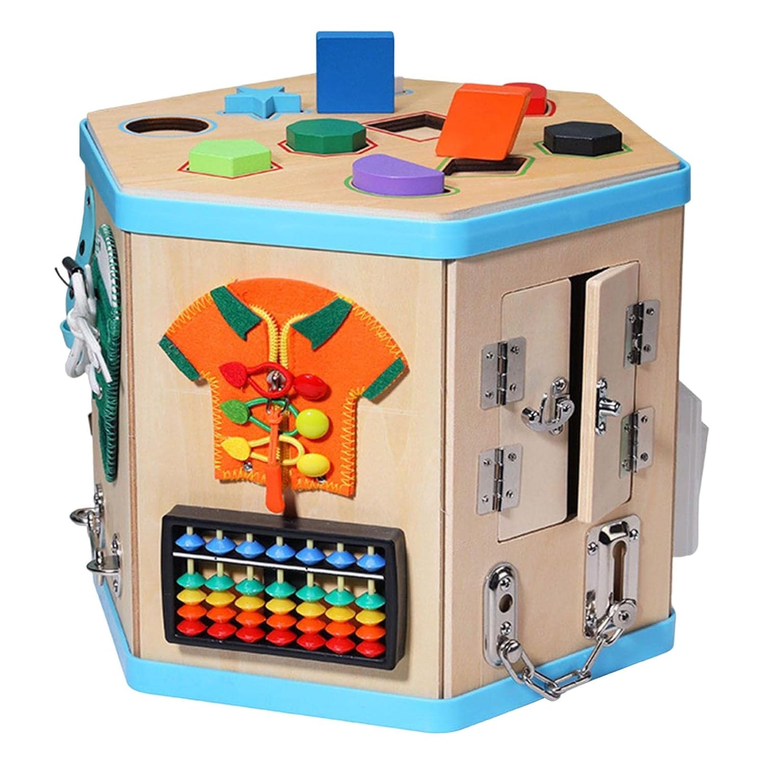 Portable Basic Motor Skill Activity Board for Kids 1-2 Years Old Great Gift Six Sides | Educational | Other Educational Toys