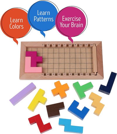Fidtoy Wooden Tetris Puzzle for Kids