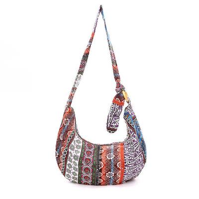 Buddha Stones Cotton Stripes Print Crossbody Bag Shoulder Bag Crossbody Bag&Shoulder Bag BS 1