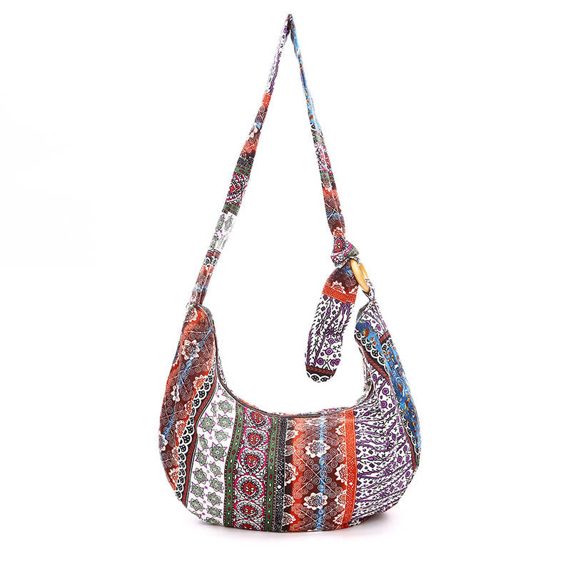 Buddha Stones Cotton Stripes Print Crossbody Bag Shoulder Bag Crossbody Bag&Shoulder Bag BS 1