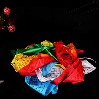 Buddha Stones Tibetan Blessing Outdoor 25 Pcs Triangle Prayer Flag Decoration Decorations buddhastoneshop 7