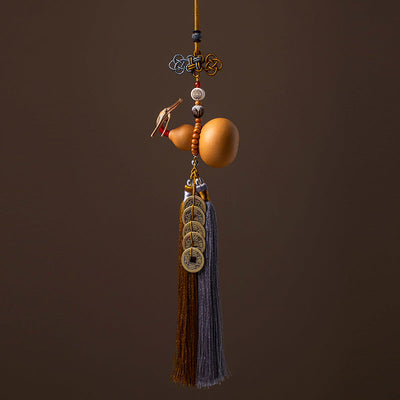Buddha Stones Feng Shui Coins Gourd Chinese Knot Lucky Coins Five Emperor Money Wealth Tassels Decoration