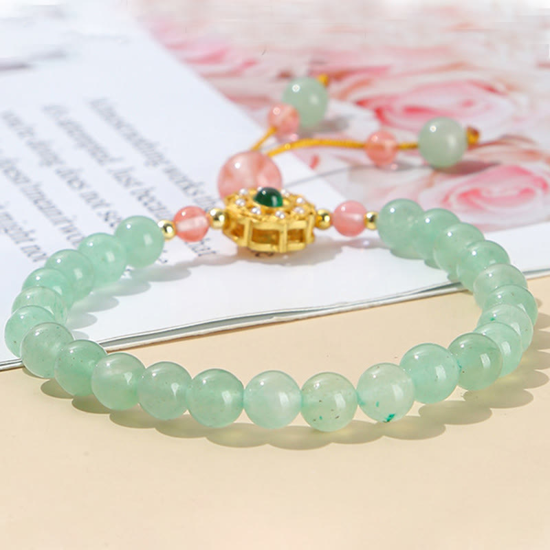 Buddha Stones Green Aventurine Luck Bead Tassel Bracelet Bracelet BS 4