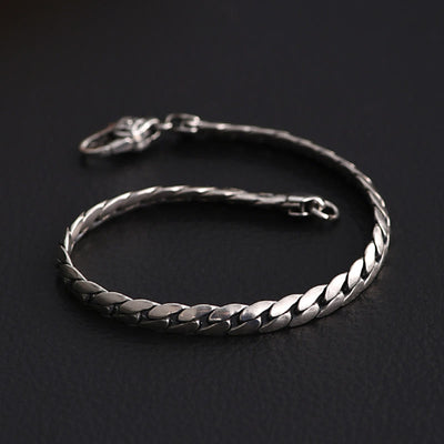 Buddha Stones Double Dorje Vajra Strength Punk Copper Chain Bracelet Necklace Bracelet BS 2