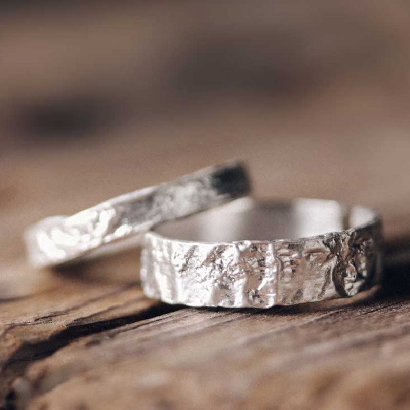 Foviel 925 Sterling Silver Simple Design Blessing Couple Ring