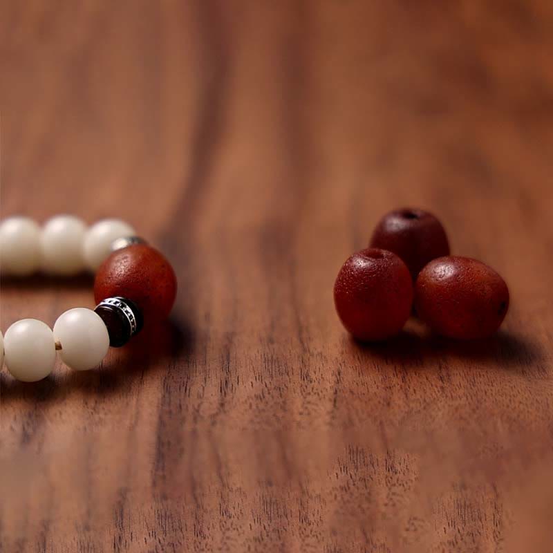 Buddha Stones Tibet 108 Mala Beads Bodhi Seed Bagua Vajra Dzi Bead Gray Agate Wealth Bracelet Mala Bracelet BS 5