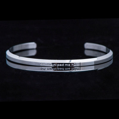 Foviel Six True Words Engraving Titanium Steel Blessing Protection Bracelet