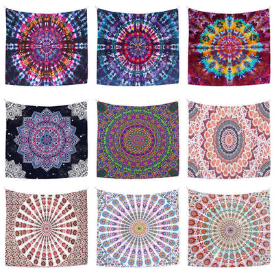 Bohemian Mandala Pattern Tapestry Wall Hanging Wall Art Focus Creativity Home Living Room Decor Tapestry BS 9