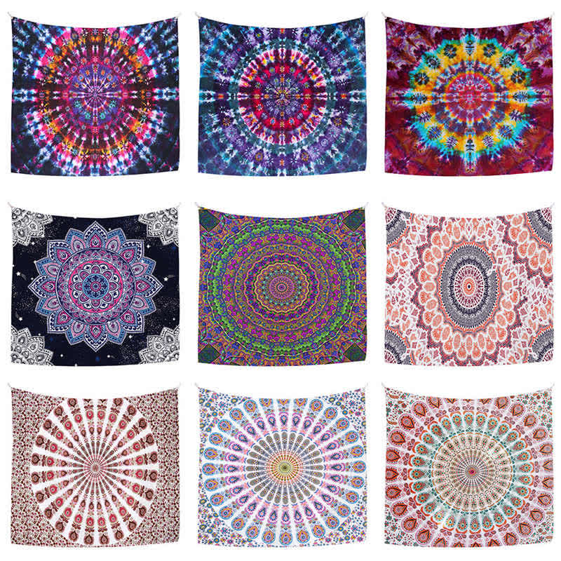 Bohemian Mandala Pattern Tapestry Wall Hanging Wall Art Focus Creativity Home Living Room Decor Tapestry BS 9
