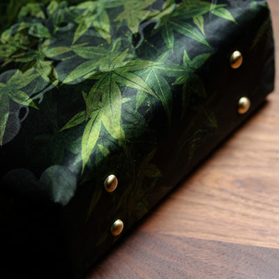 Buddha Stones Bamboo Leaves Butterfly Koi Fish Bamboo Handles Handbag Handbags BS 5