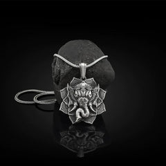 Buddha Stones Pure Tin Ganesh Ganpati Elephant Protection Amulet Necklace Pendant Necklaces & Pendants BS Ganesh Pendant&Keel Chain