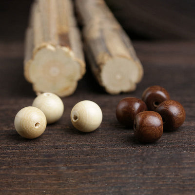 Buddha Stones Natural Abelia Biflora Wood Hetian Jade Bamboo Bead Warding Off Evil Spirits Bracelet Bracelet BS 6