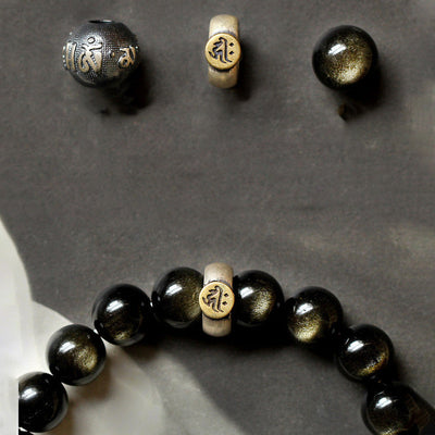 Buddha Stones Chinese Zodiac Obsidian Purification Bracelet - image 17