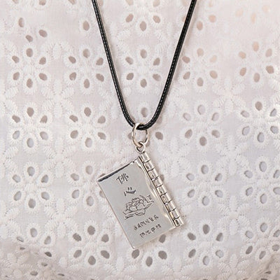 Foviel 990 Sterling Silber Herz Sutra Großes Mitgefühl Shurangama Mantra Lotus Vajra Friedens Halskette Anhänger