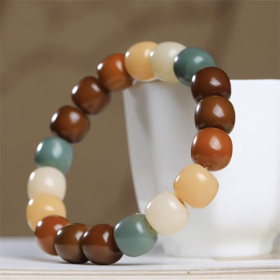 Buddha Stones Multicolored Bodhi Seed Keep Away Evil Spirits Bracelet Bracelet BS 1