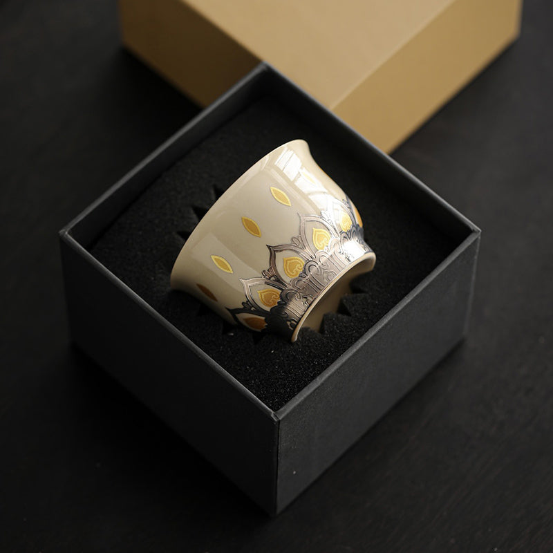 Buddha Stones Dunhuang Color Thousand Buddhas Teacup Kung Fu Tea Cup 100ml Cup BS 11
