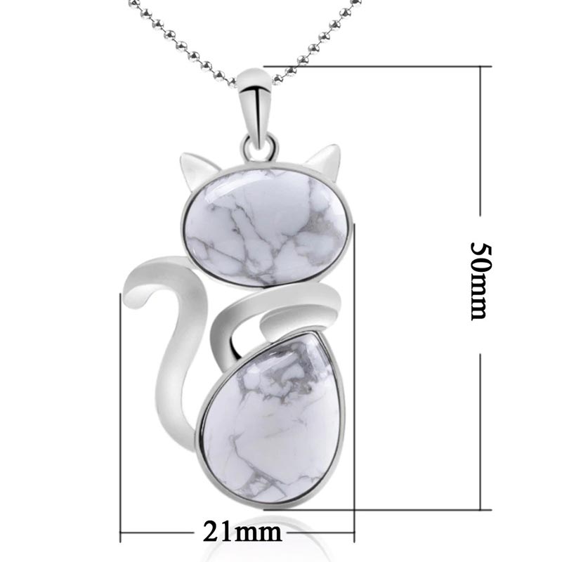 "Save A Cat" Cute Cat Pattern Natural Crystal Protection Cat-Loving Pendant Necklace - image 15
