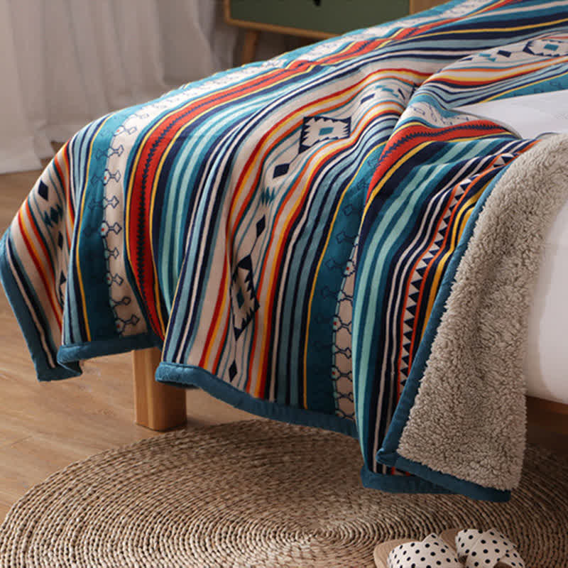 Buddha Stones Geometric Warm Soft Bed Throw Blanket Blanket BS 18