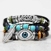 Bracelet de purification Foviel avec turquoise tibétaine et mauvais œil