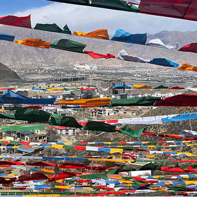 Buddha Stones Tibetan 5 Colors Silk Windhorse Auspicious Outdoor 25 Pcs Prayer Flag TIBETAN PRAYER FLAGS buddhastoneshop 24