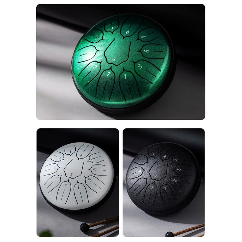 Buddha Stones Steel Tongue Drum Sound Healing Meditation Yoga Lotus Drum Kit 11 Note 6 Inch Tongue Drum BS 21