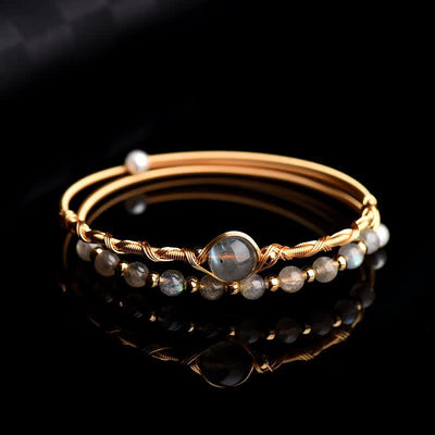 Buddha Stones Moonstone Healing Love Bracelet Bangle Bracelet Bangle BS 2