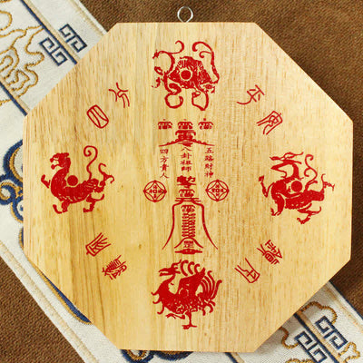 Buddha Stones Feng Shui Bagua Map Peach Wood Balance Energy Map Mirror Bagua Map BS 2