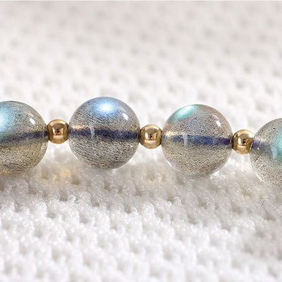 Buddha Stones 14k Gold Plated Natural Moonstone Healing Love Bracelet Bracelet BS 3