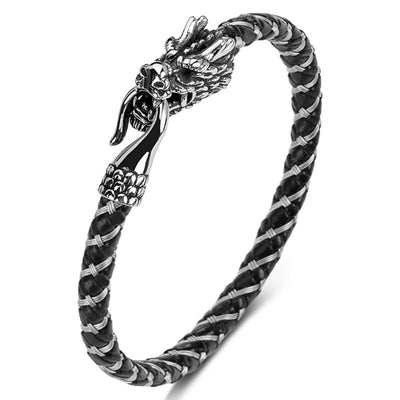 Buddha Stones Dragon Titanium Steel Protection Luck Bracelet Bracelet BS 24