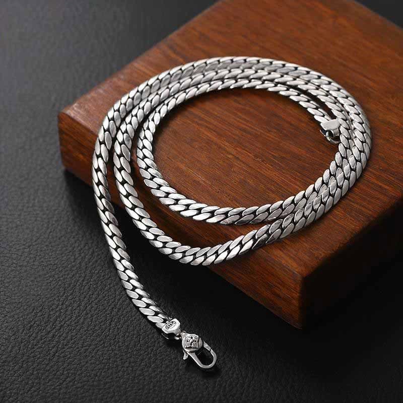 Buddha Stones Double Dorje Vajra Strength Punk Copper Chain Bracelet Necklace Bracelet BS Necklace Length 60cm