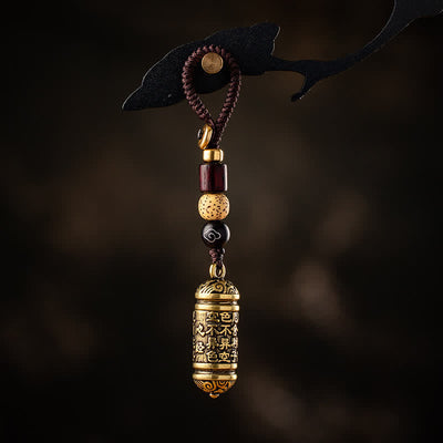 Buddha Stones Heart Sutra Copper Key Chain Key Chain BS 2