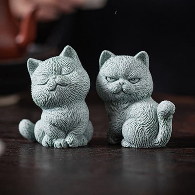 Buddha Stones Small Cat Home Tea Pet Figurine Desk Decoration Decorations BS 18