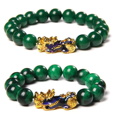 Buddha Stones Pixiu Jade Abundance Protection Bracelet Bracelet BS 4