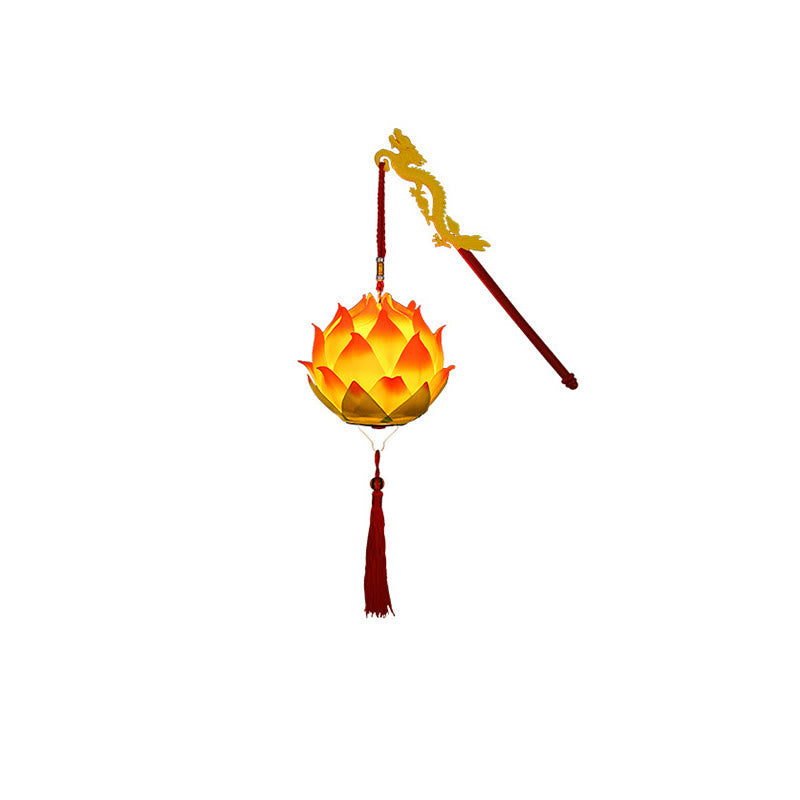 Buddha Stones DIY Lotus Flower Dragon Lantern Tassel Lamp Decoration Decorations BS 24