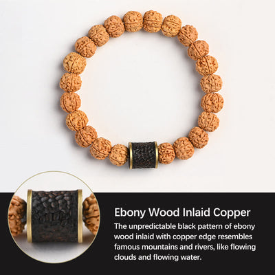 Buddha Stones Tibet Rudraksha Bodhi Seed Wealth Auspiciousness Bracelet Bracelet BS 25