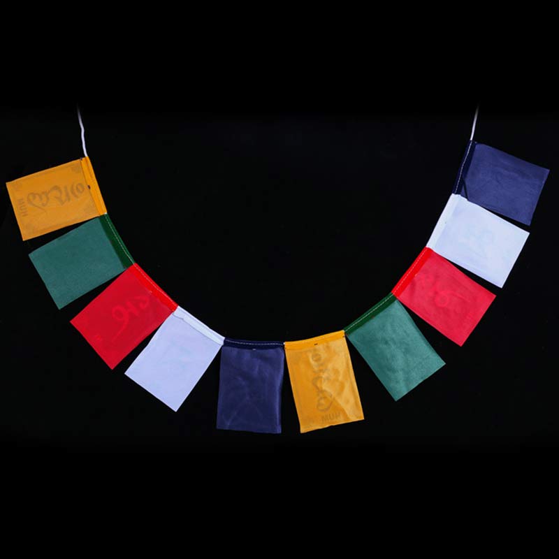 Buddha Stones Tibetan Blessing Windhorse Om Mani Padme Hum Outdoor Car Prayer Flag Decoration Decorations buddhastoneshop 22