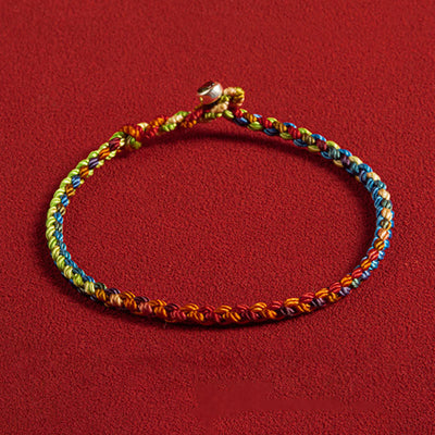 Buddha Stones "May you be blessed with peace and safety in all four seasons" Lucky Multicolored Bracelet Bracelet BS 19cm
