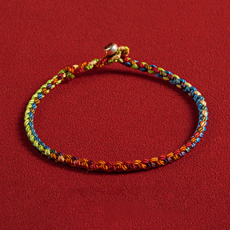 Buddha Stones "May you be blessed with peace and safety in all four seasons" Lucky Multicolored Bracelet Bracelet BS 19cm