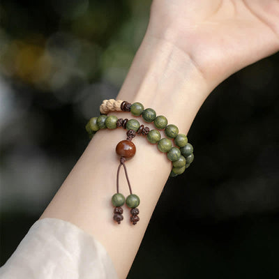 Buddha Stones Green Sandalwood Positive Peace Bracelet Bracelet BS 2