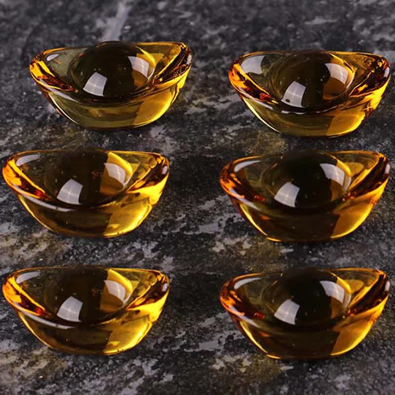Buddha Stones Handmade Liuli Crystal Treasure Bowl Art Piece Home Decoration Decorations BS 14