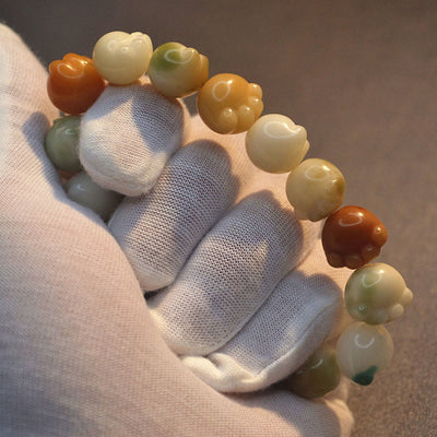 Buddha Stones Multilayered Bodhi Seed Cute Cat Paw Calm Harmony Bracelet Bracelet BS 11