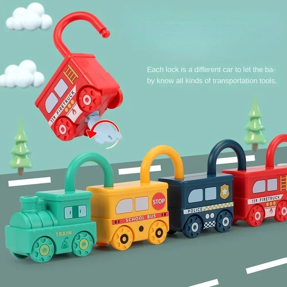 Fidtoy Unlock Train Team – Multiple Train Carriage With Locks for Kids