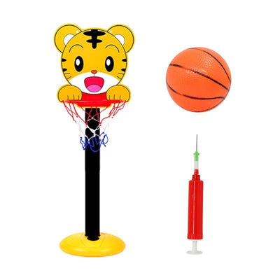 Fidtoy Kids Indoor Adjustable Basketball Hoop Playset with Tiger Base Ball Pump and Active Sports Fun